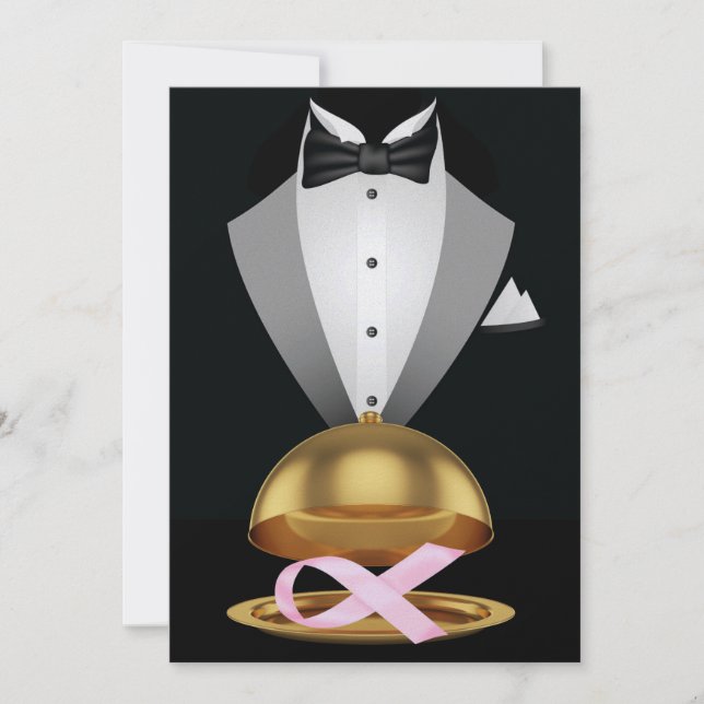 An Elegant Pink Ribbon Cancer Awareness Event Invitation (Front)
