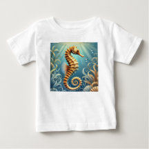 An elegant seahorse swimming underwater
