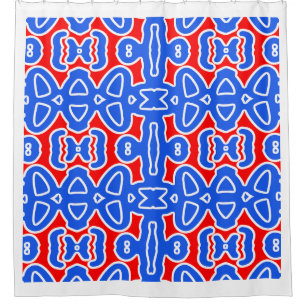 An elegant seamless blue red classic design  sho shower curtain