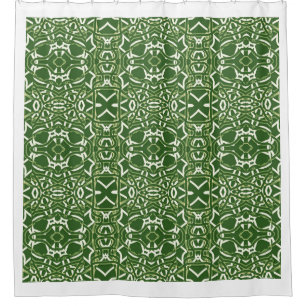 An elegant seamless green colour classic design shower curtain