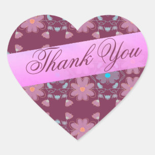 An Elegant Thank You Heart Heart Sticker