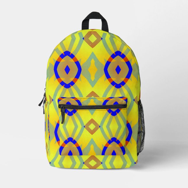 An elegant vibrant multicolor classic design  printed backpack (Front)
