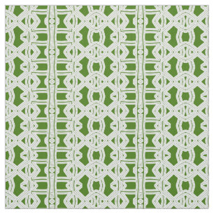 An elegant white & green geometric fabric pattern 