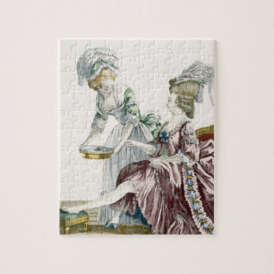 An Elegant Woman Washing her Feet, plate 32 from ' Jigsaw Puzzle