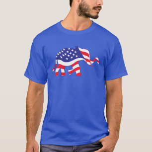 An Elephant made in the USA Flag T-Shirt