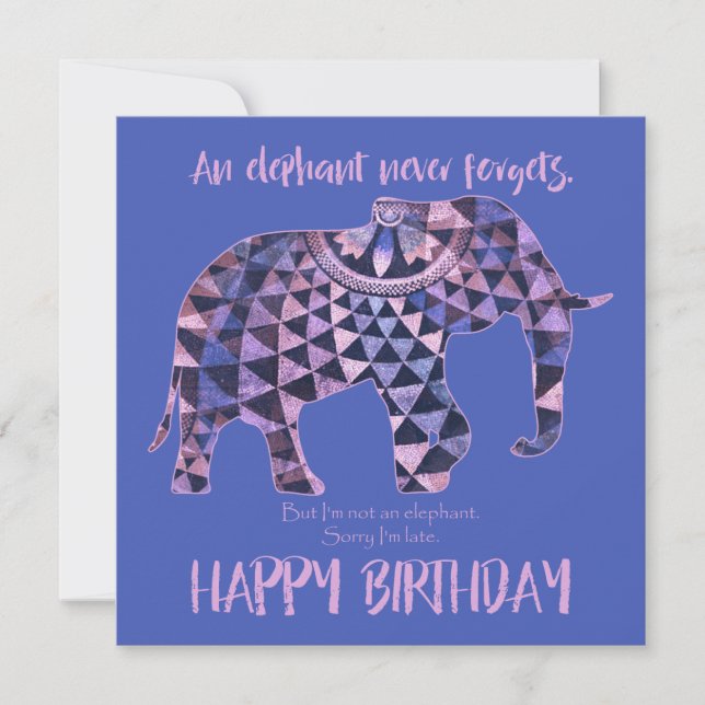 An Elephant Never Forgets - Birthday Card 2 (Front)