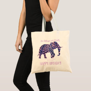 An Elephant Never Forgets - Birthday Card 2 Tote Bag