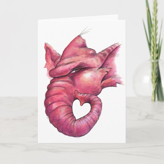 An Elephant Never Forgets Valentine's Day! Card (Front)