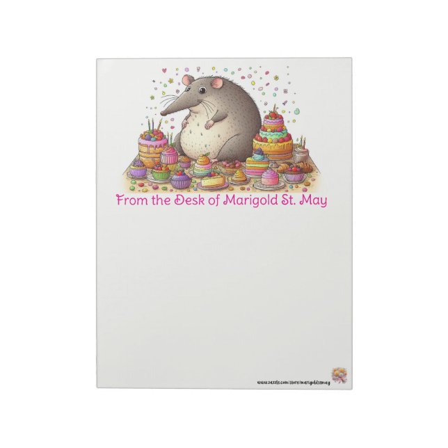An Elephant Shrew and His Dessert Notepad (Rotated)