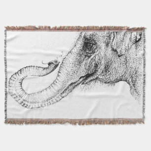 An elephant's faithful 100% by Inkspot Throw Blanket