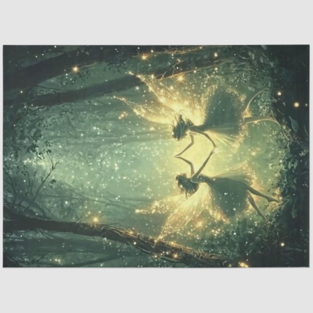 An Emerald Forest Fairy Series Design #4 Tissue Paper (Front)