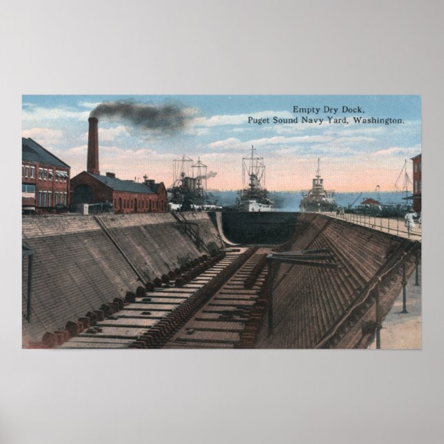 An Empty Dry Dock, Navy Shipyard Poster (Front)