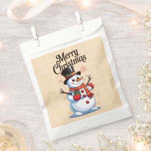 An enchanted Christmas: a smiling snowman Favour Bag
