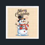 An enchanted Christmas: a smiling snowman Napkin<br><div class="desc">Create your own enchanted Christmas! Personalize this adorable design of a smiling snowman with your favorite text, photos or colors. Ideal to offer a unique gift of its kind or to decorate your interior during the holidays. This design is available on a wide range of products: t-shirts, mugs, posters, and...</div>