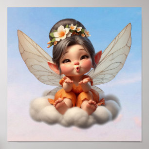 An enchanted magical little cartoon Fairy Poster
