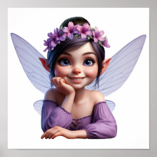 An enchanted magical little cartoon Fairy Poster