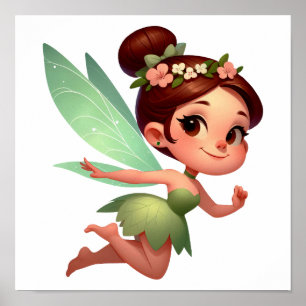 An enchanted magical little cartoon Fairy Poster