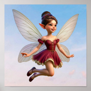 An enchanted magical little cartoon Fairy Poster