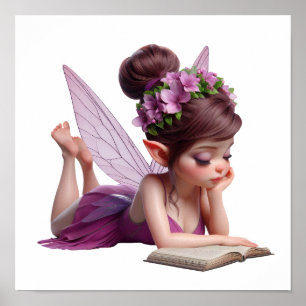 An enchanted magical little cartoon Fairy Poster