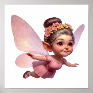 An enchanted magical little cartoon Fairy Poster