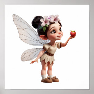 An enchanted magical little cartoon Fairy Poster