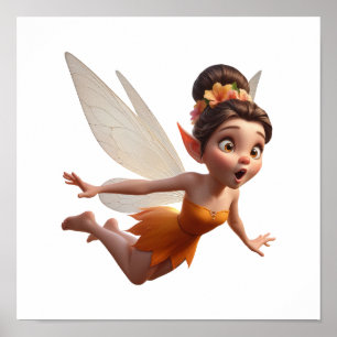 An enchanted magical little cartoon Fairy Poster