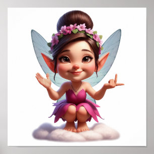 An enchanted magical little cartoon Fairy Poster