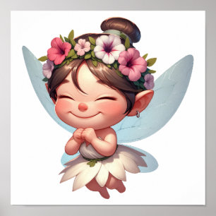 An enchanted magical little cartoon Fairy Poster