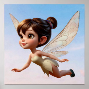 An enchanted magical little cartoon Fairy Poster