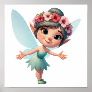 An enchanted magical little cartoon Fairy Poster