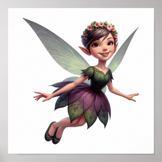 An enchanted magical little cartoon Fairy Poster (Front)
