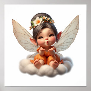 An enchanted magical little cartoon Fairy Poster
