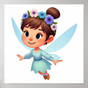 An enchanted magical little cartoon Fairy Poster