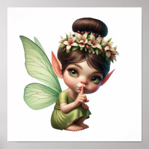 An enchanted magical little cartoon Fairy Poster