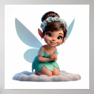 An enchanted magical little cartoon Fairy Poster