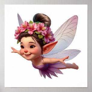 An enchanted magical little cartoon Fairy Poster