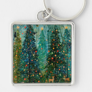 An Enchanted Storybook Christmas Forest Key Ring