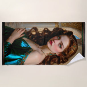 An Enchanting Portrait of The Emerald Empress Beach Towel