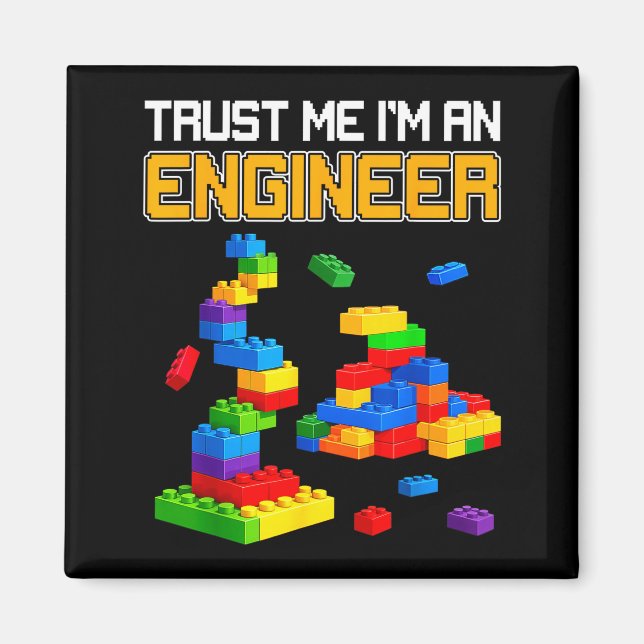 An engineer kids brick builder bricks building magnet (Front)