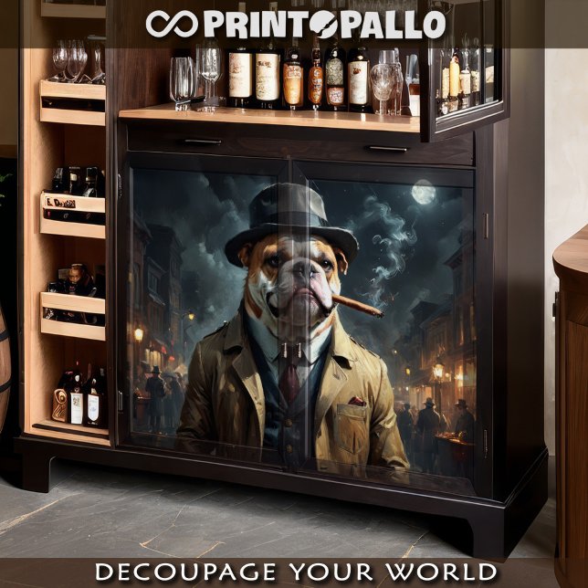 An english bulldog is a detective in Los Angeles Tissue Paper (Creator Uploaded)