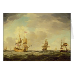 An English Flagship Under Easy Sail in a Moderate