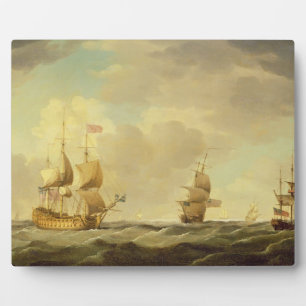 An English Flagship Under Easy Sail in a Moderate Plaque