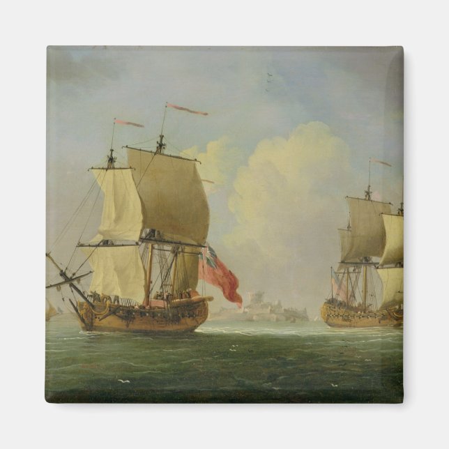 An English Sloop and a Frigate in a Light Breeze ( Magnet (Front)