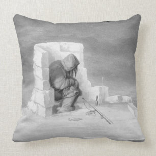An Eskimaux watching a Seal-Hole, from 'Journal of Cushion