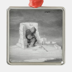 An Eskimaux watching a Seal-Hole, from 'Journal of Metal Ornament