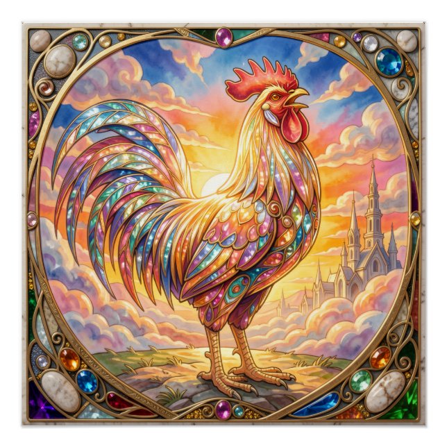 An ethereal rooster poster (Front)