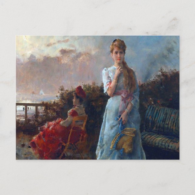 An Evening At The Sea by Alfred Stevens Postcard (Front)