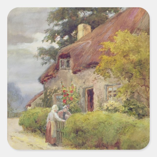 An evening gossip square sticker (Front)