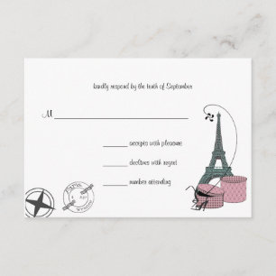 An Evening In Paris Custom Background RSVP card