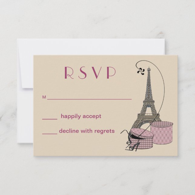 An Evening In Paris Party Response Card (Front)